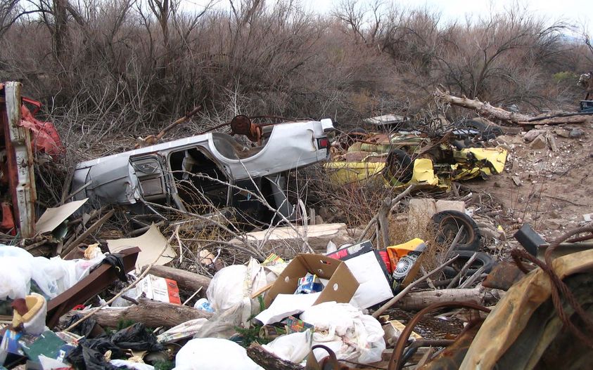 Photo of an illegal dump site