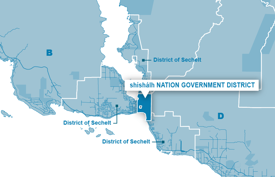 Map of Sechelt Nation Government District