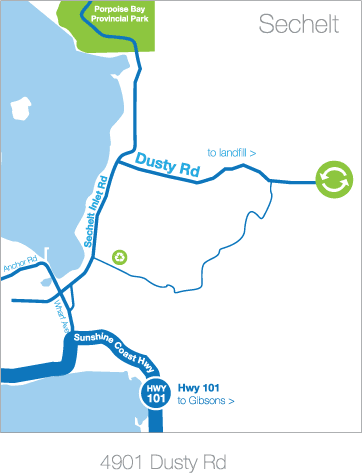 Map of Sechelt Landfill