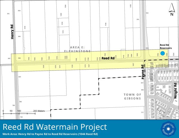 Reed road Watermain Project Map